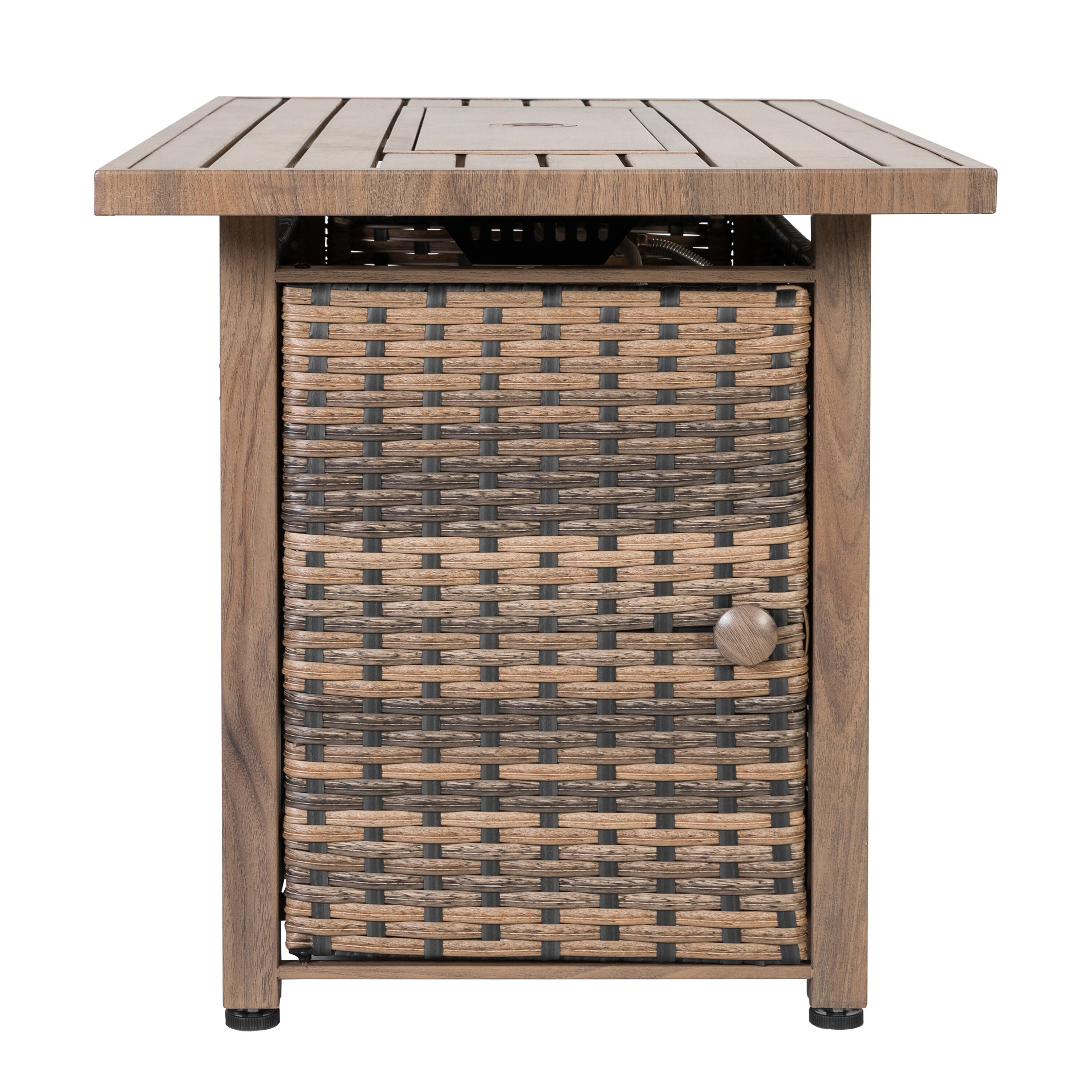Nuu Garden Fire Pit Table 43-In W 50000 Maximum Btus Iron Rectangle Liquid Propane Fire Pit Table