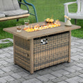 Nuu Garden Fire Pit Table 43-In W 50000 Maximum Btus Iron Rectangle Liquid Propane Fire Pit Table